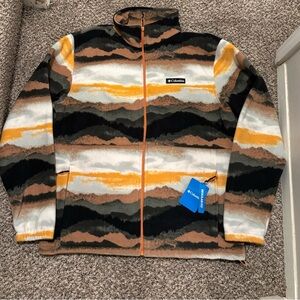 Columbia ‘Granite Mountain’ landscape printed fleece jacket. NEW. Large men’s